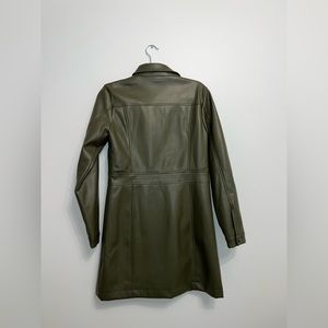 Olive Green Leather Dress